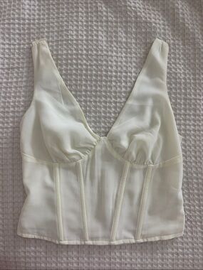 Ivory V-Neck Bustier Top